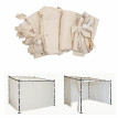 Jeu de 4 parois latérales pour pergola HWC-A22, parois latérales de remplacement, polyester 3x3m - crème