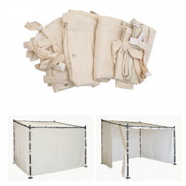 Jeu de 4 parois latérales pour pergola HWC-A22, parois latérales de remplacement, polyester 3x3m - crème