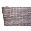 2x Chaise en poly rotin HWC-G19, chaise de balcon chaise de jardin, empilable - gris, coussins gris foncé