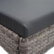 2x Chaise en poly rotin HWC-G19, chaise de balcon chaise de jardin, empilable - gris, coussins gris foncé