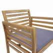 Ensemble de jardin HWC-E99b, groupe de sièges pour balcon, bois d'acacia massif - coussins gris foncé