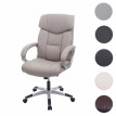 Chaise de bureau HWC-A71, siège de direction pivotant, simili cuir - café-brun