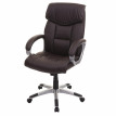 Chaise de bureau HWC-A71, siège de direction pivotant, simili cuir - café-brun