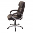 Chaise de bureau HWC-A71, siège de direction pivotant, simili cuir - café-brun