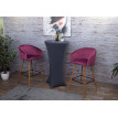 2x tabouret de bar HWC-D72, chaise bar/comptoir, avec dossier, tissu - velours, couleur rouge-bordeaux
