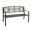 Banc de jardin HWC-F44, banc du parc, 2 places, acier thermolaqué - bronze vintage