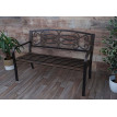 Banc de jardin HWC-F44, banc du parc, 2 places, acier thermolaqué - bronze vintage