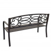 Banc de jardin HWC-F44, banc du parc, 2 places, acier thermolaqué - bronze vintage