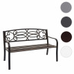 Banc de jardin HWC-F44, banc du parc, 2 places, acier thermolaqué - bronze vintage
