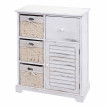 Commode HWC-H21, armoire à tiroirs, tiroir panier en bois massif 80x60x30cm - blanc miteux