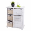 Commode HWC-H21, armoire à tiroirs, tiroir panier en bois massif 80x60x30cm - blanc miteux