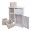 Commode HWC-H21, armoire à tiroirs, tiroir panier en bois massif 80x60x30cm - blanc miteux