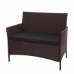 Banc de jardin Halden en polyrotin - marron tacheté, coussin noir