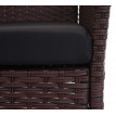 Banc de jardin Halden en polyrotin - marron tacheté, coussin noir