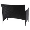Banc de jardin Halden en polyrotin - noir, coussin terre cuite