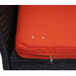 Banc de jardin Halden en polyrotin - noir, coussin terre cuite
