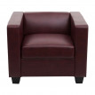 Fauteuil chaise lounge Lille - similicuir, rouge-brun
