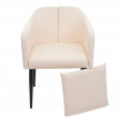 2x chaise de salle à manger HWC-H93, chaise de cuisine chaise longue - similicuir crème-beige