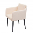 2x chaise de salle à manger HWC-H93, chaise de cuisine chaise longue - similicuir crème-beige