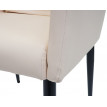 2x chaise de salle à manger HWC-H93, chaise de cuisine chaise longue - similicuir crème-beige