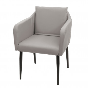 Chaise de salle à manger HWC-H93, chaise de cuisine chaise longue - similicuir taupe