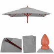 Toile pour gastronomie parasol en bois HWC-C57, carré 3x3m polyester 3kg - gris clair