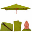 Toile pour gastronomie parasol en bois HWC-C57, carré 3x3m polyester 3kg - vert-lemon