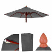 Toile pour parasol de gastronomie en bois HWC-C57, rond Ø4m polyester 3kg - anthracite