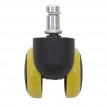 5x roulettes pour sol dur HWC-H86, roulettes pour chaise de bureau, 150kg capacité de charge 50mm - jaune
