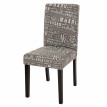 Chaise de salle à manger Littau, chaise de cuisine, tissu/textile - écriture gris, pieds foncés