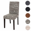 Chaise de salle à manger Littau, chaise de cuisine, tissu/textile - écriture gris, pieds foncés