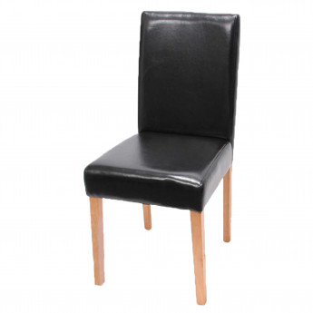 Chaise de salle à manger Littau, chaise de cuisine, similicuir - noir, pieds clairs