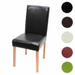 Chaise de salle à manger Littau, chaise de cuisine, similicuir - noir, pieds clairs