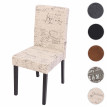 Chaise de salle à manger Littau, chaise de cuisine, tissu/textile - crème d'écriture, pieds foncés