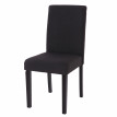 Chaise de salle à manger Littau, chaise de cuisine, tissu/textile - noir, pieds foncés