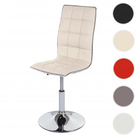 Chaise de salle à  manger HWC-C41, chaise de cuisine, pivotante et réglable en hauteur, similicuir - noir