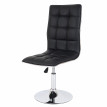 Chaise de salle à  manger HWC-C41, chaise de cuisine, pivotante et réglable en hauteur, similicuir - noir