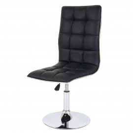Chaise de salle à  manger HWC-C41, chaise de cuisine, pivotante et réglable en hauteur, similicuir - noir
