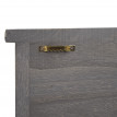 Armoire à clés HWC-A48, armoire à clés avec portes et crochets, bois massif - gris