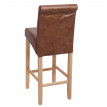 Tabouret de bar HWC-C33, tabouret de comptoir, bois - imitation daim, pieds clairs, tissu/textile