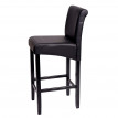 Tabouret de bar HWC-C33, tabouret de comptoir, bois - noir mat, pieds foncés, similicuir