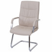 Chaise de conférence HWC-A49, chaise visiteur cantilever, similicuir - crème