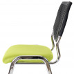 Chaise visiteur T401, chaise de conférence empilable, tissu/textile - siège vert, pieds chromés
