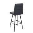 Tabouret de bar HWC-H72, tabouret de comptoir, repose-pieds tissu/textile en acier - gris foncé