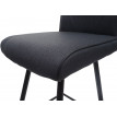 Tabouret de bar HWC-H72, tabouret de comptoir, repose-pieds tissu/textile en acier - gris foncé