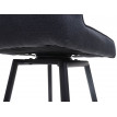 Tabouret de bar HWC-H72, tabouret de comptoir, repose-pieds tissu/textile en acier - gris foncé