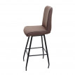 Tabouret de bar HWC-H72, tabouret de comptoir, repose-pied tissu/textile en acier - brun