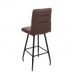 Tabouret de bar HWC-H72, tabouret de comptoir, repose-pied tissu/textile en acier - brun