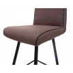 Tabouret de bar HWC-H72, tabouret de comptoir, repose-pied tissu/textile en acier - brun