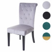 Chaise de salle à&nbsp; manger HWC-D22, chaise de cuisine, velours riveté - vert foncé, pieds dorés